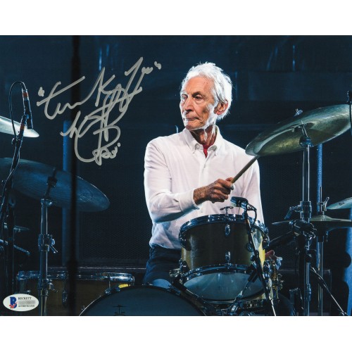 Charlie Watts チャーリー・ワッツ 直筆サイン入り写真 BECKETT 認証