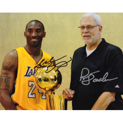 Kobe Bryant コービー・ブライアント Phil Jackson フィル・ジャクソン 直筆サイン入り写真認証COA付