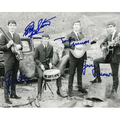 The Beatles ビートルズ 直筆サイン入り写真認証COA付