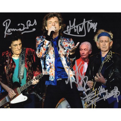 The Rolling Stones ローリング・ストーンズ 直筆サイン入り写真認証COA付