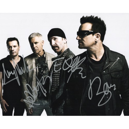 U2 Bono The Edge Adam Clayton ボノ ジ・エッジ アダム・クレイトン 直筆サイン入り写真COA付